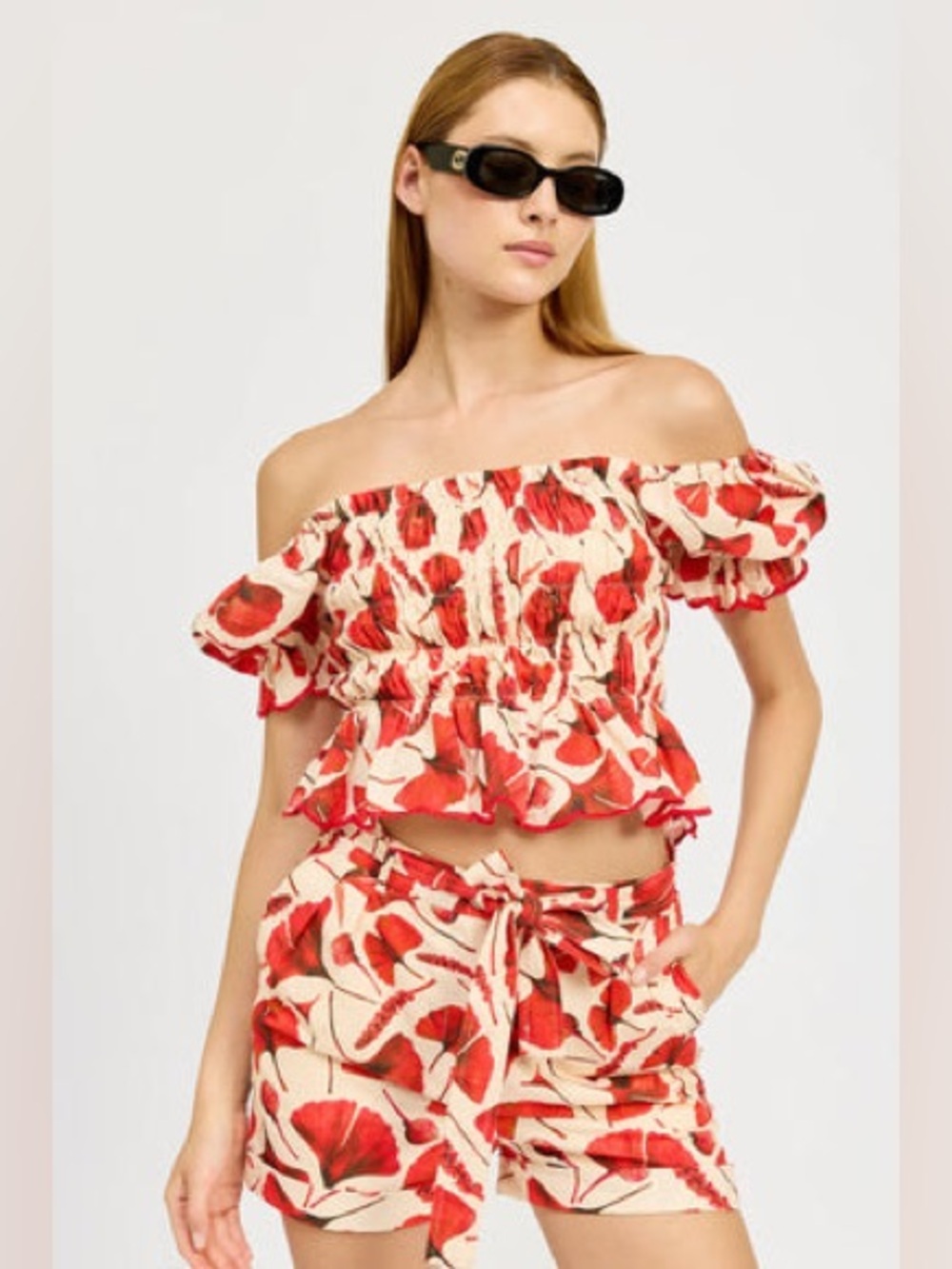 En Saison Josie Top and Belted Shorts Set $194 Size Small - Picture 6 of 11
